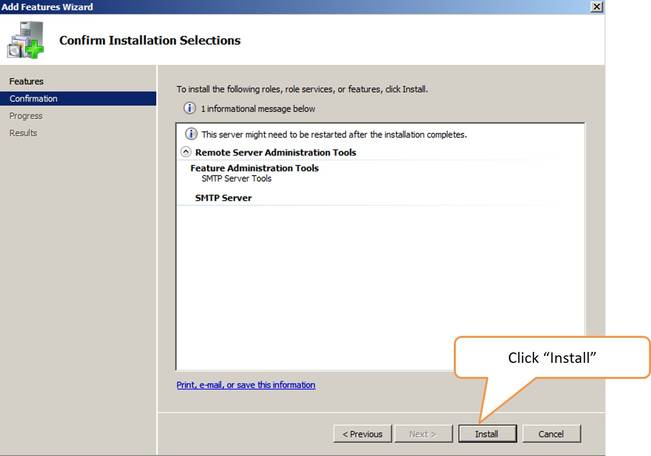 Required features for windows 2008 standard edition