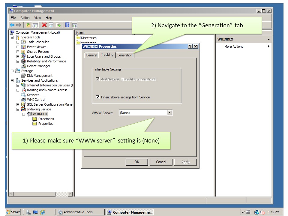 Creating index server catalog manually