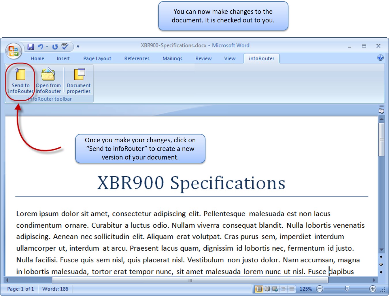 inforouter add-in for microsoft word users guide