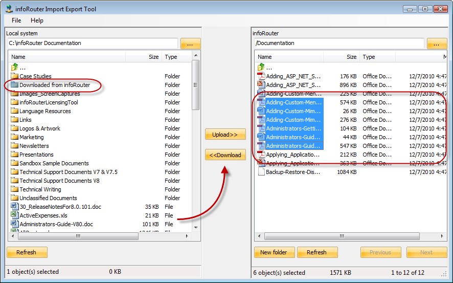 inforouter import export tool user guide