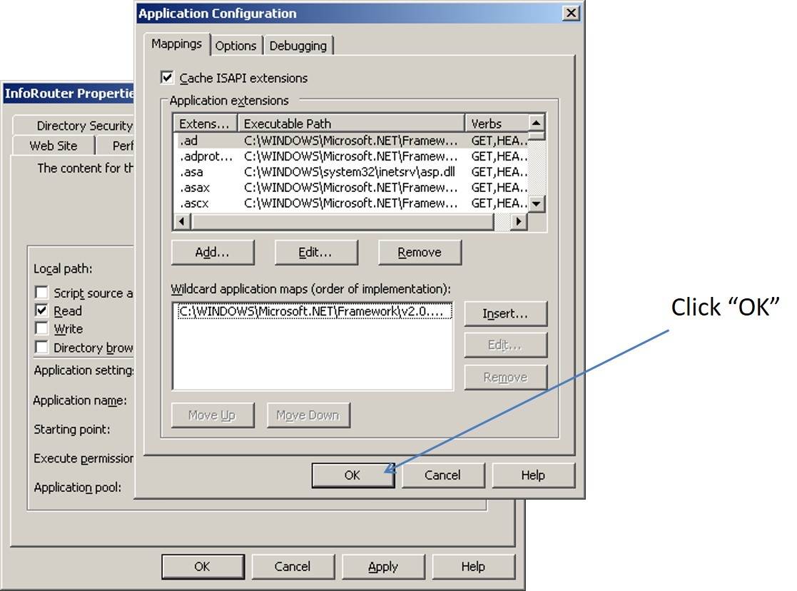 inforouter manual website virtual directory creation