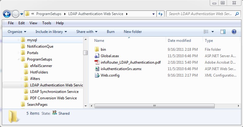 Installing the ldap authentication web service