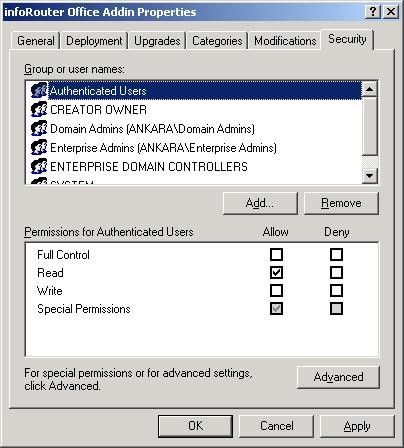 Microsoft office add-in setup using group policy