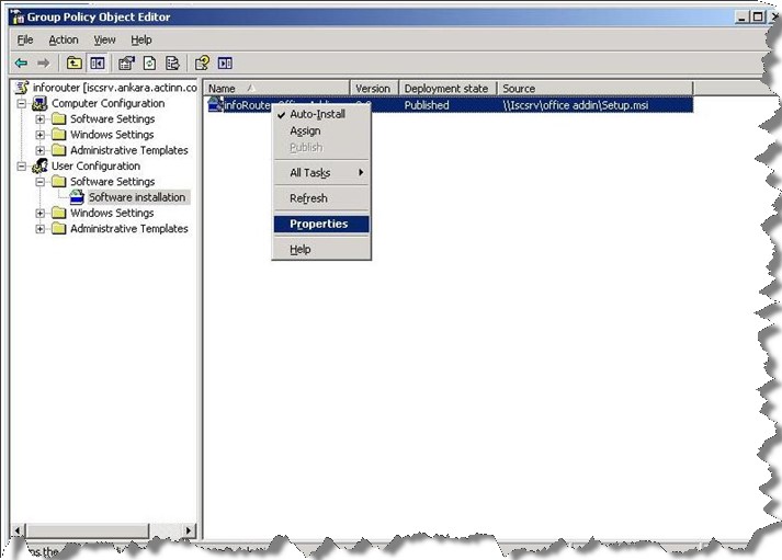 Microsoft office add-in setup using group policy