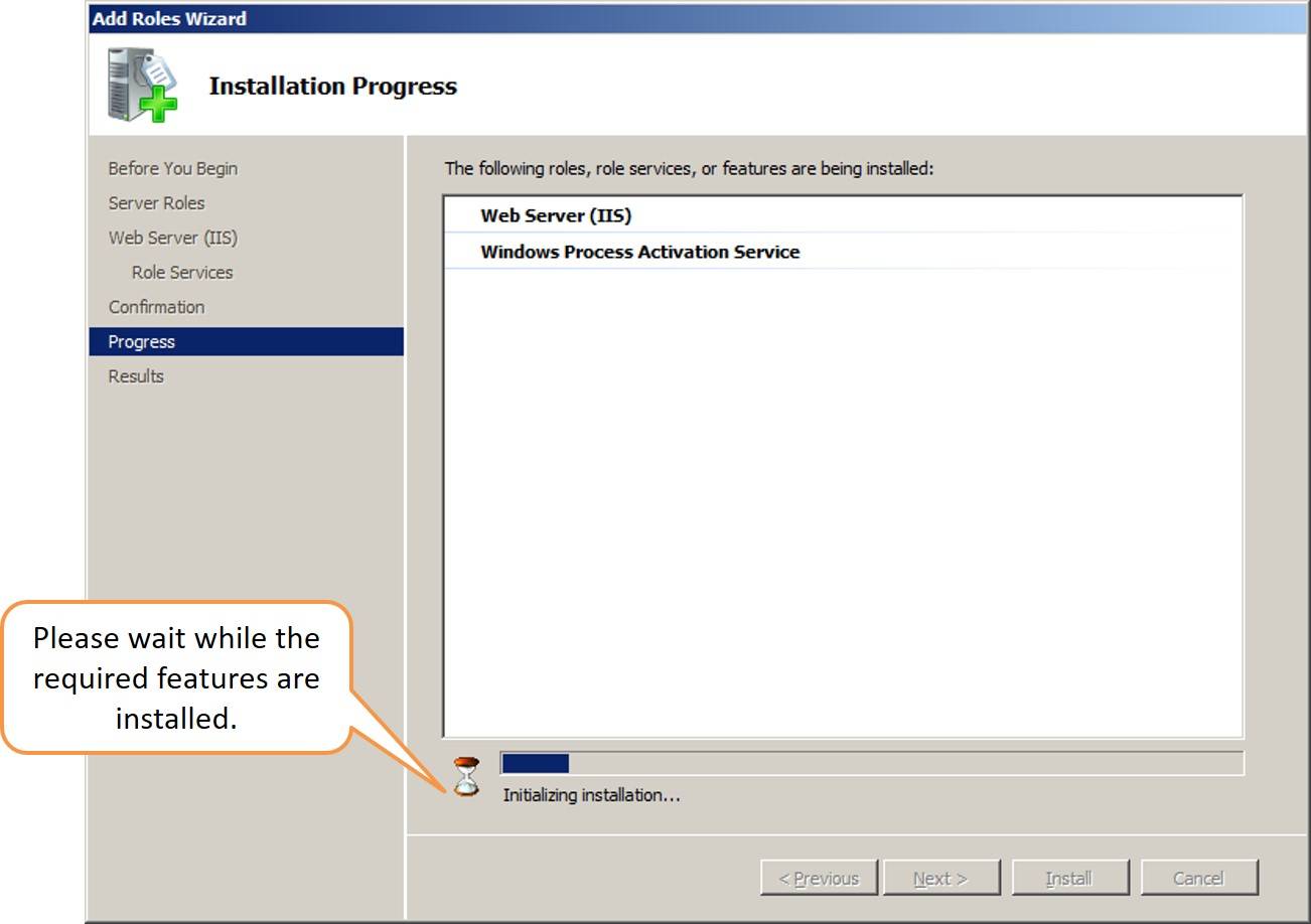 Required features for windows 2008 standard edition