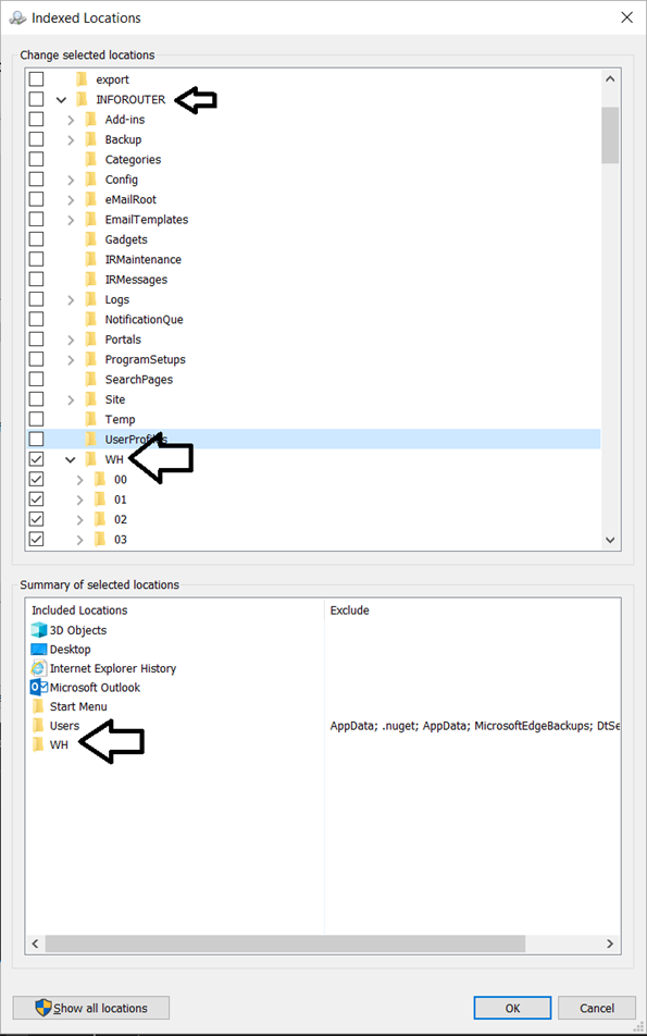 Selecting Indexed Locations